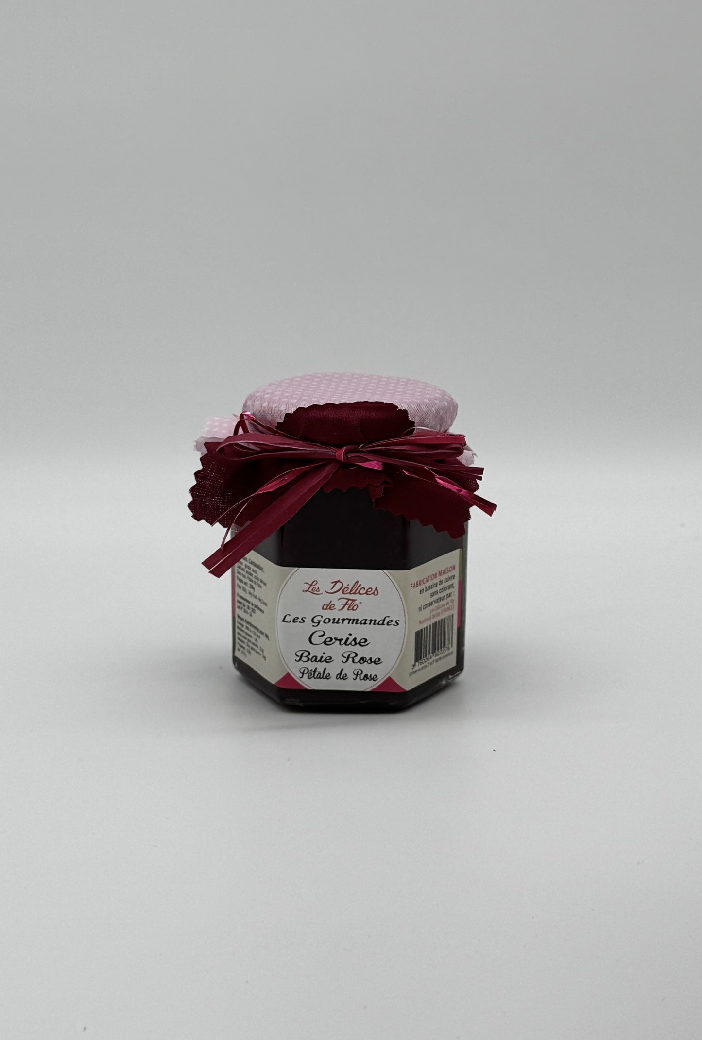 CONFITURE CERISE BAIE ROSE PETALE DE ROSE 290G 290GR